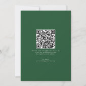 Save The Date Moderne Non Photo Enregistrer La Date Green QR Cod (Dos)