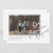 Save The Date Moderne Notre aventure commence Enregistrer la pho (Devant / Derrière)