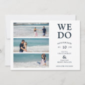 Save The Date Moderne Nous faisons Calligraphie 3 Photos Collage (Devant)