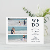 Save The Date Moderne Nous faisons Calligraphie 3 Photos Collage (Debout devant)