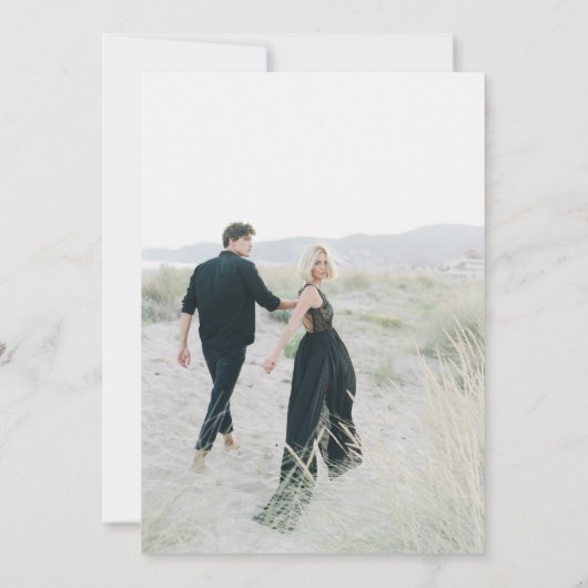 Save The Date Moderne Périwinkle bleu QR Code photo (Dos)