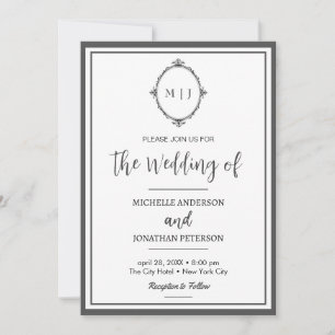 Save The Date Moderne Photo de Mariage avec Monogramme à Script