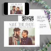 Save The Date MODERNE | QR Code Moderne Simple Photo Bordure