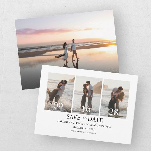 Save The Date Moderne Quatre Photos