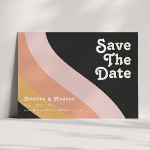 Save The Date Moderne rétro 70's Rainbow Dark Horizontal