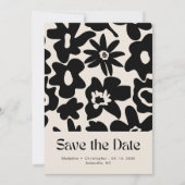 Save The Date Moderne Retro Floral Mariage QR code Enregistrer l (Devant)