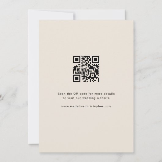Save The Date Moderne Retro Floral Mariage QR code Enregistrer l (Dos)