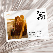 Save The Date Moderne Retro Lettrage photo horizontale