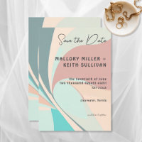 Moderne Retro Super Peach Turquoise & Aqua Mariage