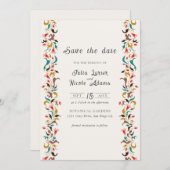 Save The Date Moderne Romantique Élégant Mariage de couronne flo (Devant / Derrière)