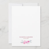 Save The Date Moderne rose gris aquarelle fleurs printemps maria (Dos)