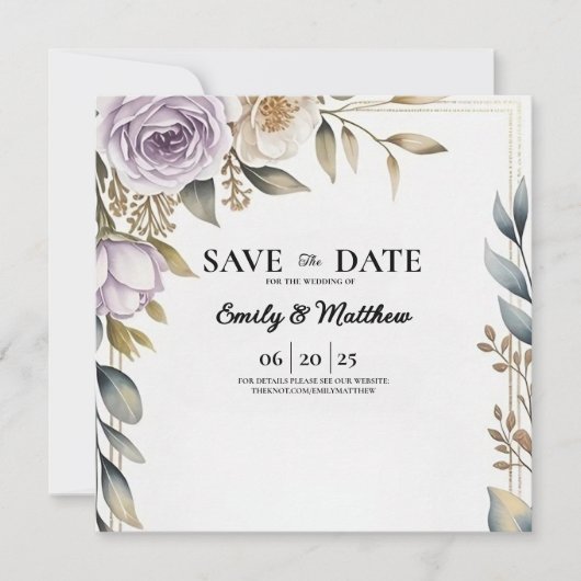 Save The Date Moderne Rose violet Designer Enregistrer la date (Devant)