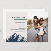 Save The Date Moderne Rustic Mountain Nature Photo de plein air (Devant / Derrière)
