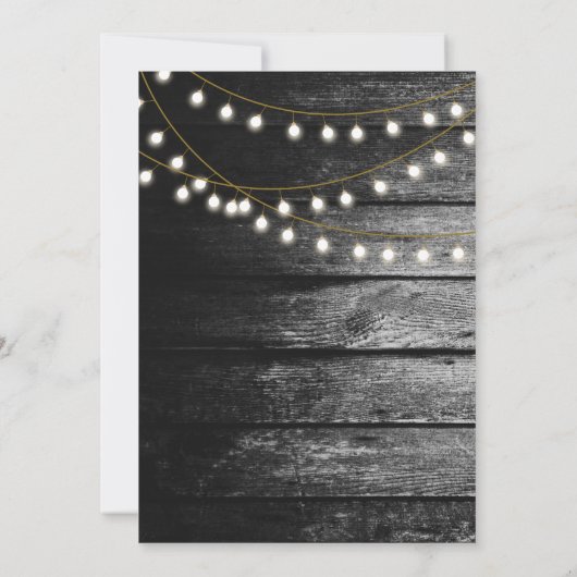 Save The Date Moderne Rustique Noir Bois Lumière Arc Mariage (Dos)