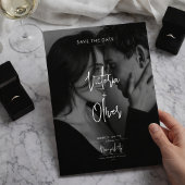 Save The Date Moderne Script Black Photo éditoriale Enregistrer 