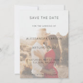 Save The Date Moderne Sideways Date Faux Vellum Retour Photo (Dos)