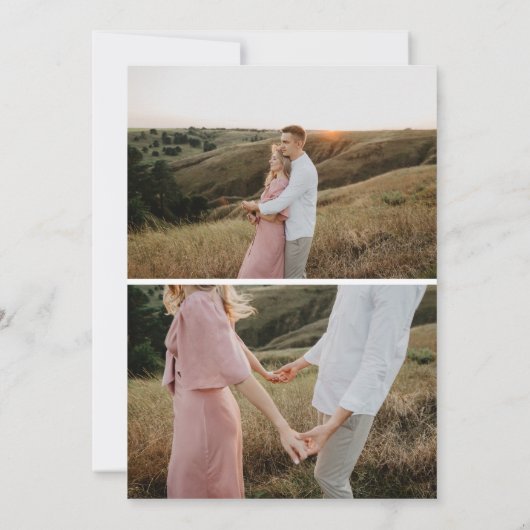 Save The Date Moderne Simple 3 Photo Élégant Fiançailles de scri (Dos)