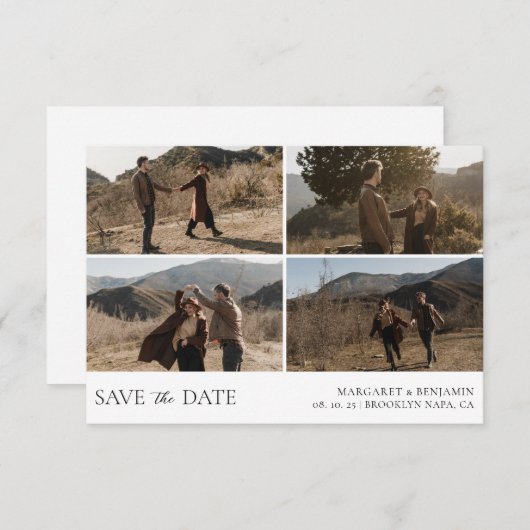 Save The Date Moderne Simple 4 Mariage photo (Devant / Derrière)