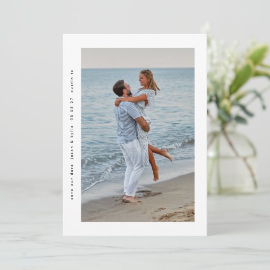 Save The Date moderne simple cadre minimal 2 photo (Debout devant)