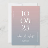 Save The Date Moderne Simple chic Dusty Rose bleu Mariage (Devant)
