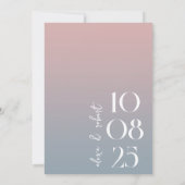 Save The Date Moderne Simple chic Dusty Rose bleu Mariage (Dos)