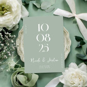Save The Date Moderne Simple Chic Sage Mariage Vert