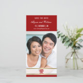 Save The Date Moderne Simple Chinois Red 'Ai' Love Minimal Photo (Debout devant)