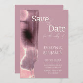 Save The Date Moderne, Simple, Dustère Rose Mauve (Devant / Derrière)