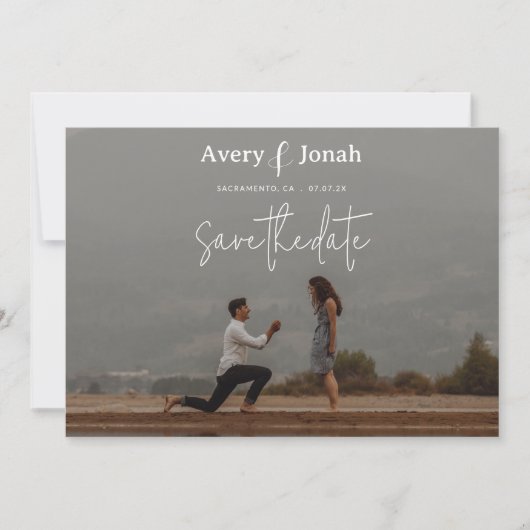 Save The Date Moderne simple élégant 4 Mariage photo (Devant)