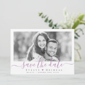 Save The Date Moderne simple élégant script photo enregistrer la (Debout devant)