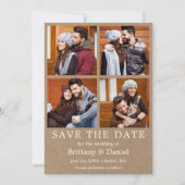 Save The Date Moderne Simple Enregistrer La Date 4 Photo Kraft C (Devant)