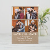 Save The Date Moderne Simple Enregistrer La Date 4 Photo Kraft C (Debout devant)