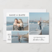 Save The Date Moderne Simple Mariage Noir Élégant Enregistrer La (Devant)