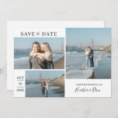 Save The Date Moderne Simple Mariage Noir Élégant Enregistrer La (Devant / Derrière)