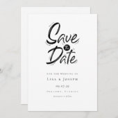 Save The Date Moderne simple noir et blanc Enregistrer la date (Devant / Derrière)