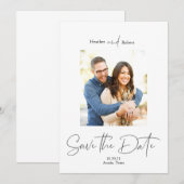 Save The Date Moderne Simple Photo Enregistrer la Date (Devant / Derrière)