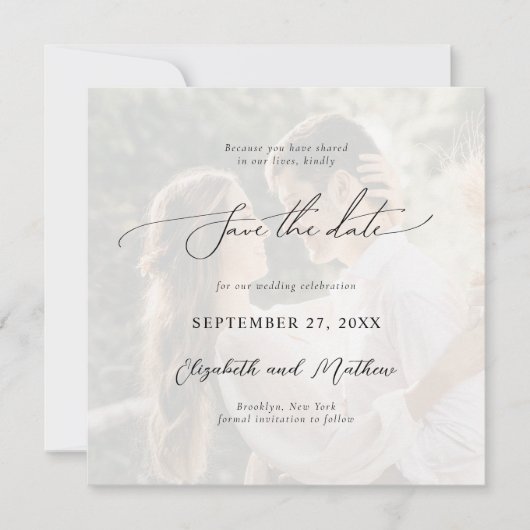 Save The Date Moderne Simple Script 2 Mariage photo (Devant)