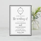 Save The Date Moderne Simple Script Monogramme Mariage photo (Debout devant)