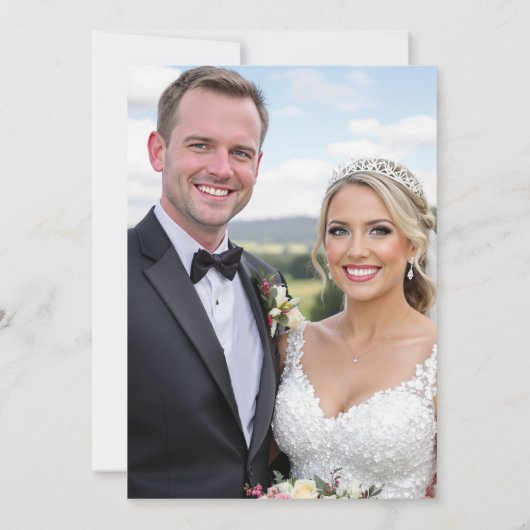 Save The Date Moderne Simple Script Monogramme Mariage photo (Dos)