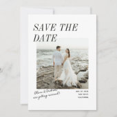 Save The Date Moderne Simple Script Photo Recto Verso (Devant)