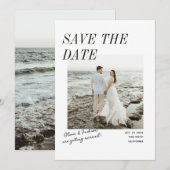 Save The Date Moderne Simple Script Photo Recto Verso (Devant / Derrière)