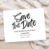 Save The Date Moderne simple Typographie noir et blanc