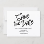Save The Date Moderne simple Typographique noir et blanc  (Devant)