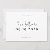 Save The Date Moderne stylée simple typographie mariage enregist (Devant)