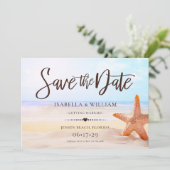 Save The Date Moderne Tropical Summer Starfish Mariage Save The  (Debout devant)