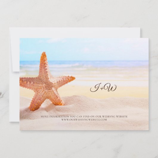 Save The Date Moderne Tropical Summer Starfish Mariage Save The  (Dos)