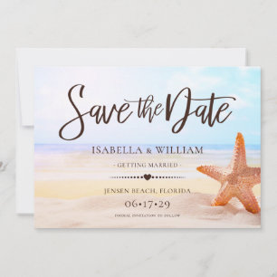 Save The Date Moderne Tropical Summer Starfish Mariage Save The