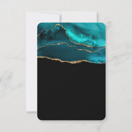 Save The Date Moderne Turquoise & Or Agate Pierre Conception abs (Dos)