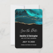Save The Date Moderne Turquoise & Or Agate Pierre Conception abs (Devant)