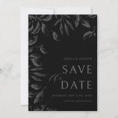 Save The Date Moderne Victorien Monochrome Verdure Enregistrer l (Devant)